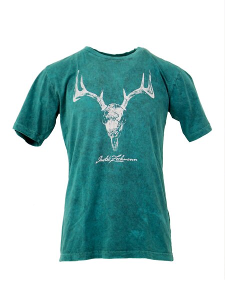 ANDRÉ ZECHMANN Deer Vintage kurzarm Herren T-Shirt teal Black Gr. 50/M