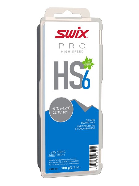 SWIX HS6 Blue, -6°C/-12°C, 180g Skiwachs blue