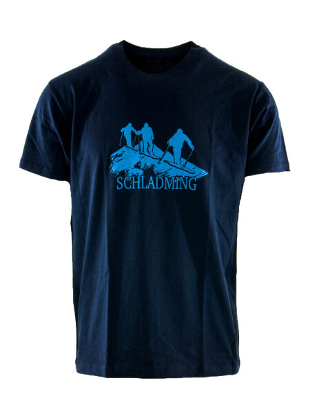 SCHLADMING SKITOUREN Herren T-Shirt Navy/mosaic Blue Gr. 52/L