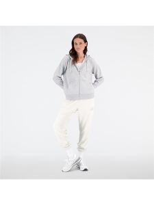 NEW BALANCE W Essentials Stacked Logo Full Zip Hoodi | L | grau