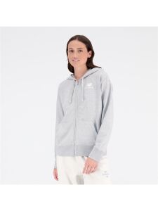 NEW BALANCE W Essentials Stacked Logo Full Zip Hoodi | L | grau