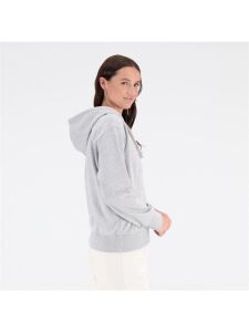 NEW BALANCE W Essentials Stacked Logo Full Zip Hoodi | L | grau