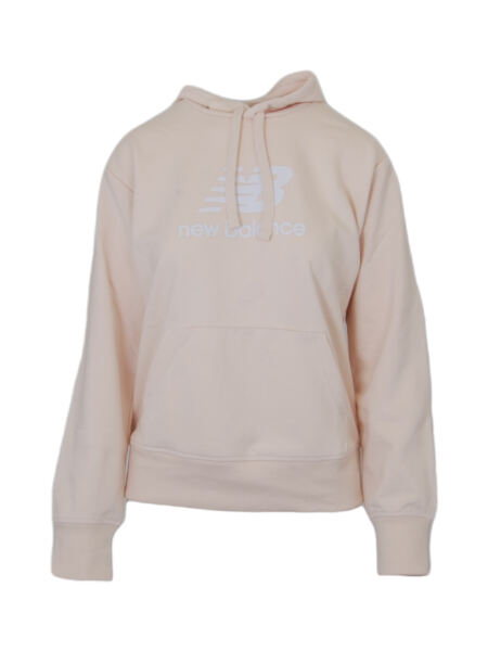 NEW BALANCE W Essentials Stacked Logo Hoodie | S | beige