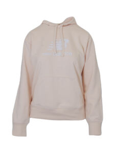 NEW BALANCE W Essentials Stacked Logo Hoodie | S | beige