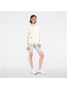 NEW BALANCE W Essentials Stacked Logo Hoodie | S | beige