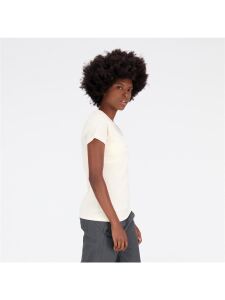 NEW BALANCE Essentials Stacked Logo Damen T-Shirt team cream Gr. XS