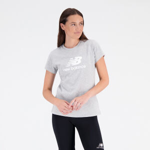 NEW BALANCE Essentials Stacked Logo Damen T-Shirt | L | grau