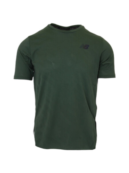 NEW BALANCE Q Speed Jacquard Short Sleeve Herren Shirt deep Olive Green Gr. XL
