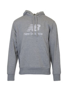 NEW BALANCE Essentials Stacked Logo Hoodie | L | grau