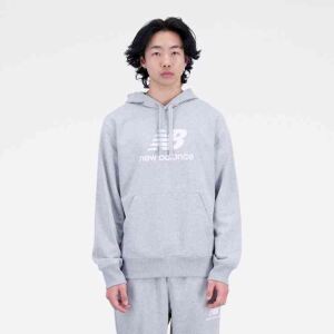 NEW BALANCE Essentials Stacked Logo Hoodie | L | grau