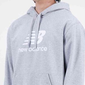 NEW BALANCE Essentials Stacked Logo Hoodie | L | grau