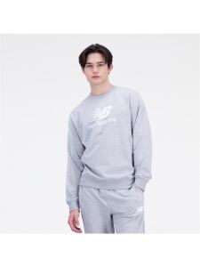 NEW BALANCE Essentials Stacked Logo Crew | L | grau