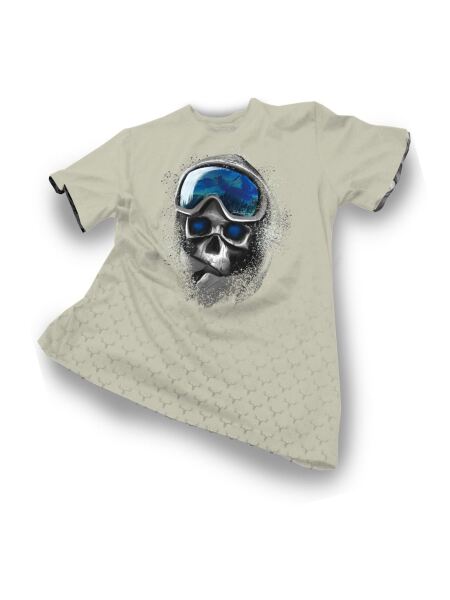 ANDRÉ ZECHMANN Ice Cold Skull kurzarm Herren T-Shirt | 48/S | beige