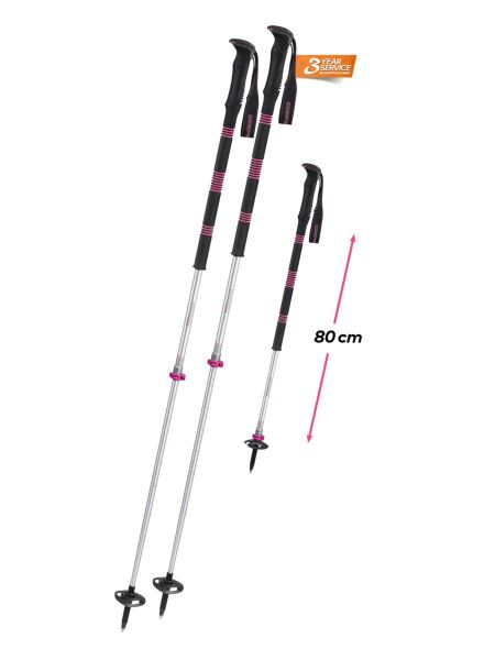 KOMPERDELL Contour Titanal 2 FOAM Compact Skitourenstöcke Silver-Pink Gr. 105-140