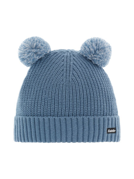 EISBÄR Ponti Pompon Kids Kinder Mütze | O/S | steel blue/steel blue-whi