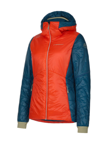 LA SPORTIVA Alpine Guide Primaloft Damen Hoody | XS | Cherry Tomato/Storm Blue