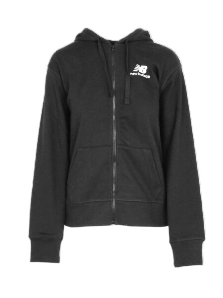 NEW BALANCE W Essentials Stacked Logo Full Zip Hoodi | L | schwarz