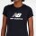 NEW BALANCE Essentials Stacked Logo Damen T-Shirt | M | schwarz