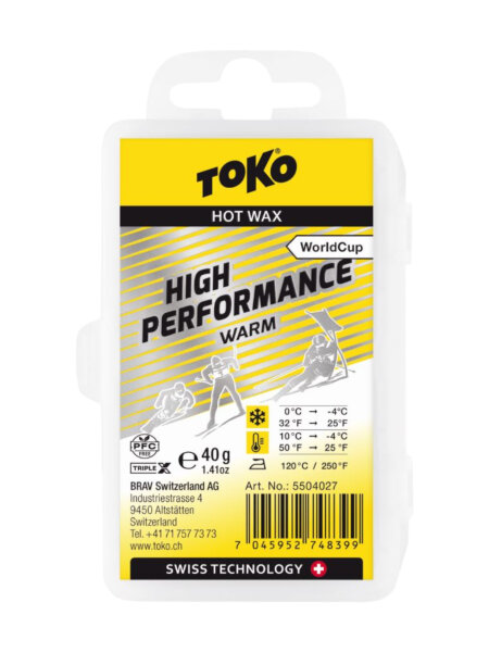 TOKO World Cup High Performance Warm 0/-4 °C | O/S | gelb