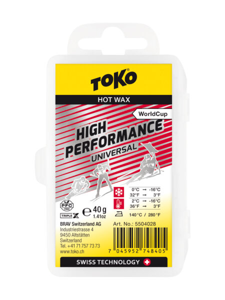 TOKO World Cup High Peeformance Universal 2/-16 °C Skiwachs | O/S | rot