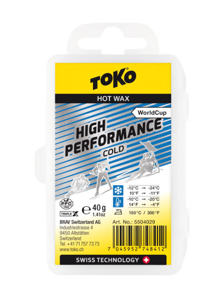 TOKO World Cup High Performance Cold -12/-24 °C Skiwachs | O/S | blau