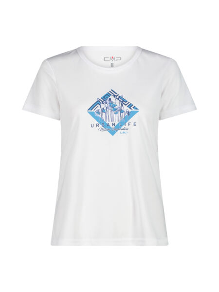 CMP Damen T-Shirt Piqué mit Print | 44 | weiss