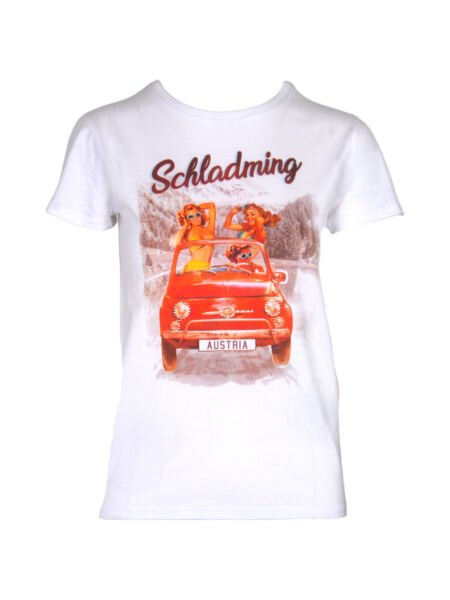 SCHLADMING Vintage Italian Damen T-Shirt | L | weiss