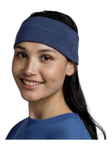 BUFF Merino Wide Headband Stirnband solid night blue