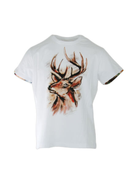 ANDRÉ ZECHMANN Deer Art Herren T-Shirt white Gr. 48/S