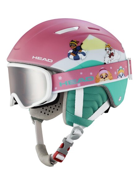 HEAD Maja Kinder Set Skihelm und Skibrille | XS/S | pink