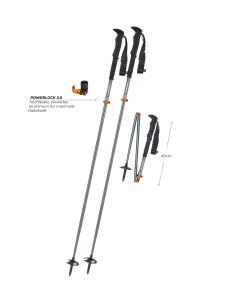 KOMPERDELL FX Lite Ti Vario 115-135cm Wanderstöcke silber/orange Gr. 115-135