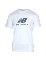 NEW BALANCE Stacked Logo Herren T-Shirt | S | weiss