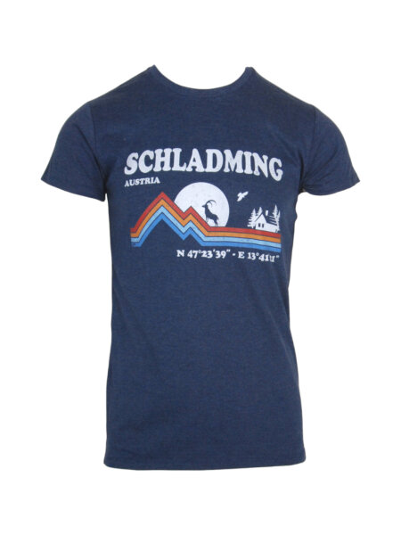 SCHLADMING Funky Mountain Logo Herren T-Shirt | 3XL | blau