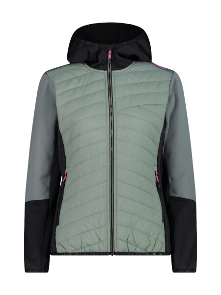 CMP Woman Jacket Hybrid Fix Hood | D36 | grün