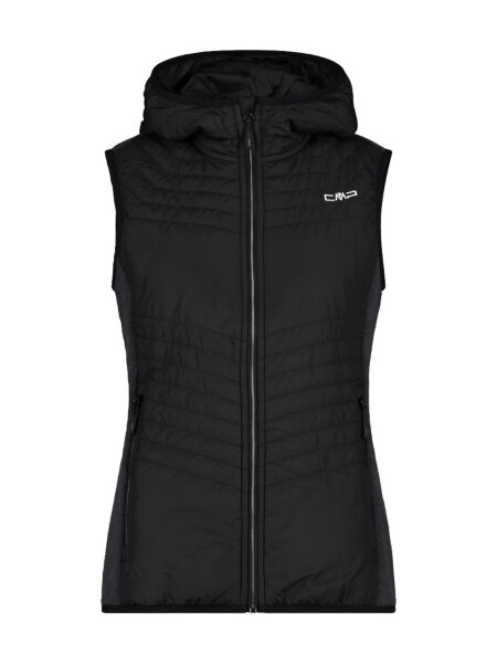 CMP Woman Vest Hybrid Fix Hood | D36 | schwarz