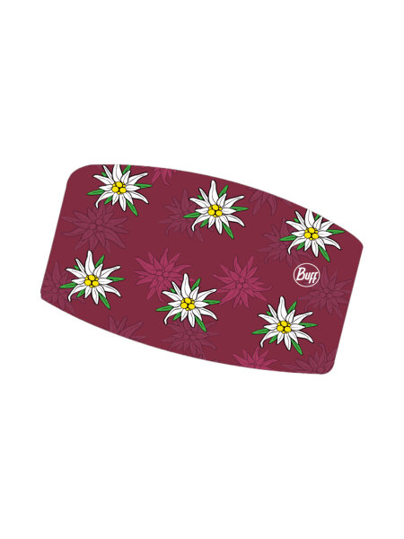 BUFF Coolnet Uv® Wide Headband Edelweiss Stirnband edelweiss maroon | O/S