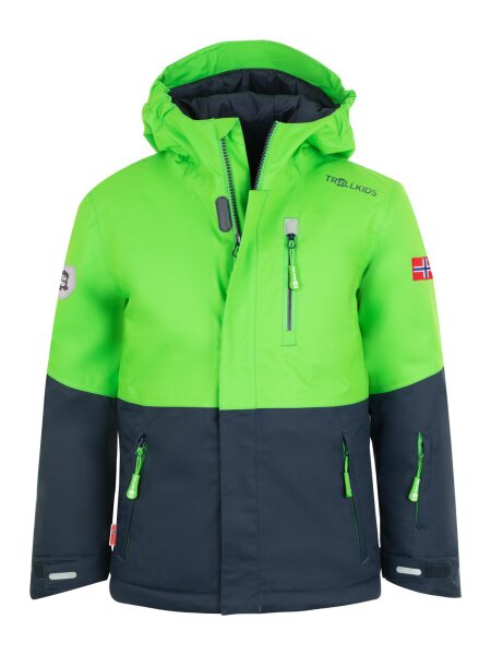 TROLLKIDS Kids Hallingdal Jacket bright green/navy | 116