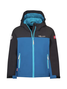 TROLLKIDS Kids Telemark Jacket alpine blue/black/pool blue