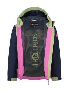 TROLLKIDS Kids Telemark Jacket pistachio green/wild rose | 116