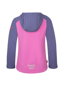 TROLLKIDS Kristiansand Mädchen Softshell Jacke XT mit Kapuze violet blue/mallow pink/papaya Gr. 140