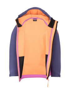 TROLLKIDS Kristiansand Mädchen Softshell Jacke XT mit Kapuze violet blue/mallow pink/papaya Gr. 140