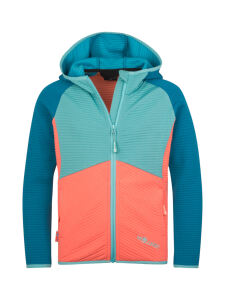 TROLLKIDS Sogndal Mädchen Fleece Jacke mellow peach/harbor blue/aqua haze Gr. 116