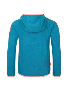 TROLLKIDS Sandefjord Mädchen Fleece Jacke mit Kapuze harbor blue/peony rose Gr. 116