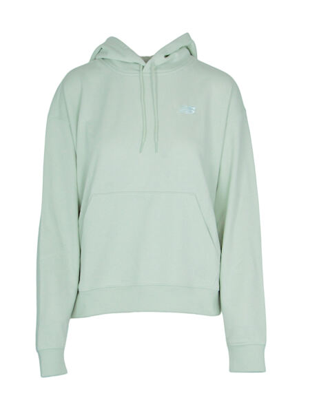 NEW BALANCE Sport Essentials French Terry Small Logo Hoodie Damen Kapuzenpullover natural mint | L