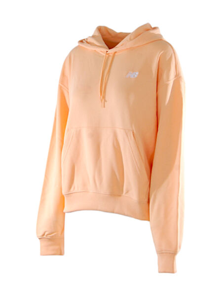 NEW BALANCE Sport Essentials French Terry Small Logo Hoodie Damen Kapuzenpullover peach blossom | L