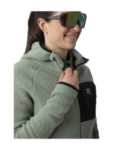 2117 OF SWEDEN Skord Pile Damen Woll Fleece Hoodie vintage green L