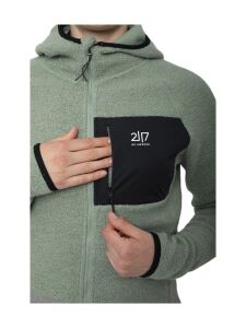 2117 OF SWEDEN Skord Pile Damen Woll Fleece Hoodie vintage green L