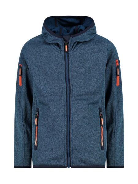 CMP Kinder Jacke mit Kapuze aus Knit Tech Fleece Ocean-B. Blue 116