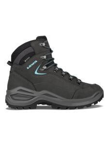 LOWA Renegade Evo GTX Mid Damen Wanderschuhe Asphalt/Tuerkis