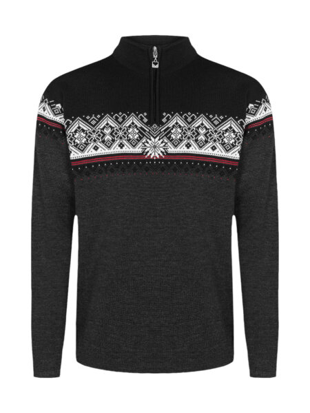 DALE OF NORWAY Moritz Masc Sweater darkcharcoal raspberry black | L